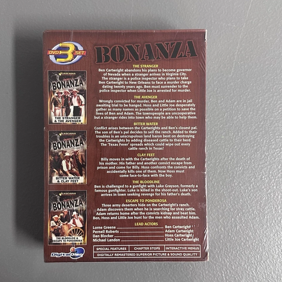 New Bonanza TV Series DVD 3-Disc Set 6 Episodes Western Michael Landon, Lorne - Image 3 of 3