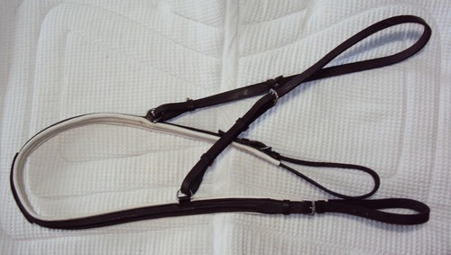 JEREMY & LORD Breastplate - RAISED - Brown & White Leather - Full Size - GREAT