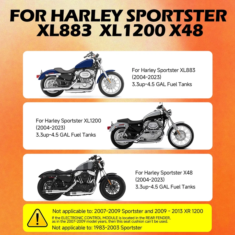 Asiento doble conductor pasajero para Harley Sportster Iron 883 1200 2004-2023 Foto 3 de 4