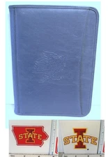 LEED’S IOWA STATE CYCLONES GOLF ZIPPERED PORTFOLIO AND 2 CYCLONE DECALS - NOS