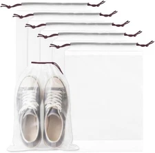 5 Packs Shoe Bags for Travel Waterproof Large Clear Drawstring Storage Portable