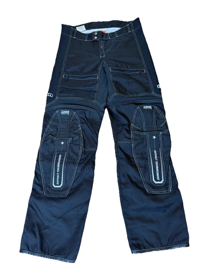 Pantalones de motociclista ICON Timax de malla para motocicleta 34R negro Asphalt Technologies Foto 2 de 4