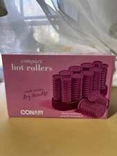 Conair Compact Hot Rollers Curlers 10 Soft Travel Case Pageant Cheer Multi sizes