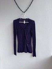 Mis Sixty Womens Striped Long Sleeve Vintage 90s Luxury Y2k Gothic Avant Garde