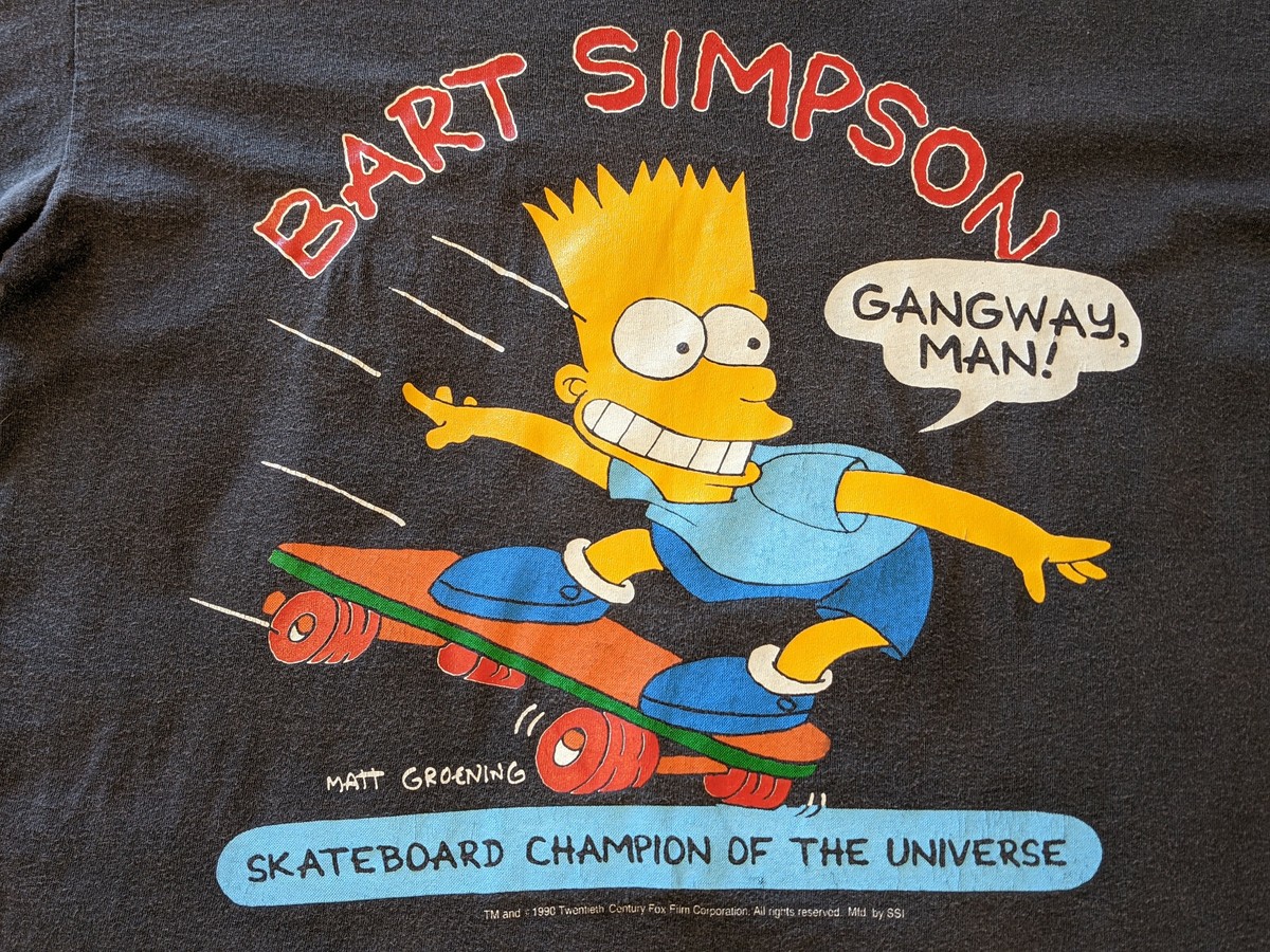 Vintage 1990 Bart Simpson Skateboard Champion of the Vintage 1990 Bart Simpson Skateboard Champion of the