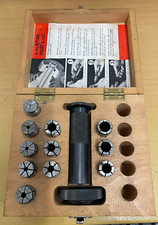 Myford collet chuck closing tube nose piece 11 imperial collets boxed 1484