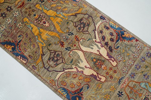 3 x 8 ft Grey Bidjar Afghan Hand knotted Oriental Transitional Runner Rug - Picture 3 of 13