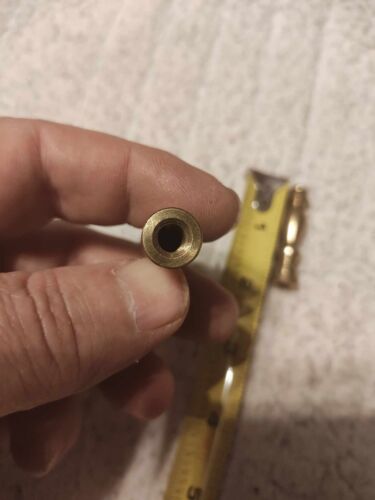 Pair Solid Turned Brass 1 3/4" Tall Lamp Finials - Standard Harp Thread - Picture 3 of 4