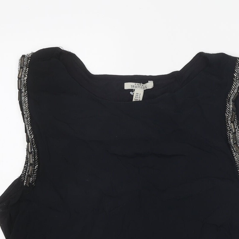 Zara Womens Black Polyester Blend Basic Tank Size… - image 5