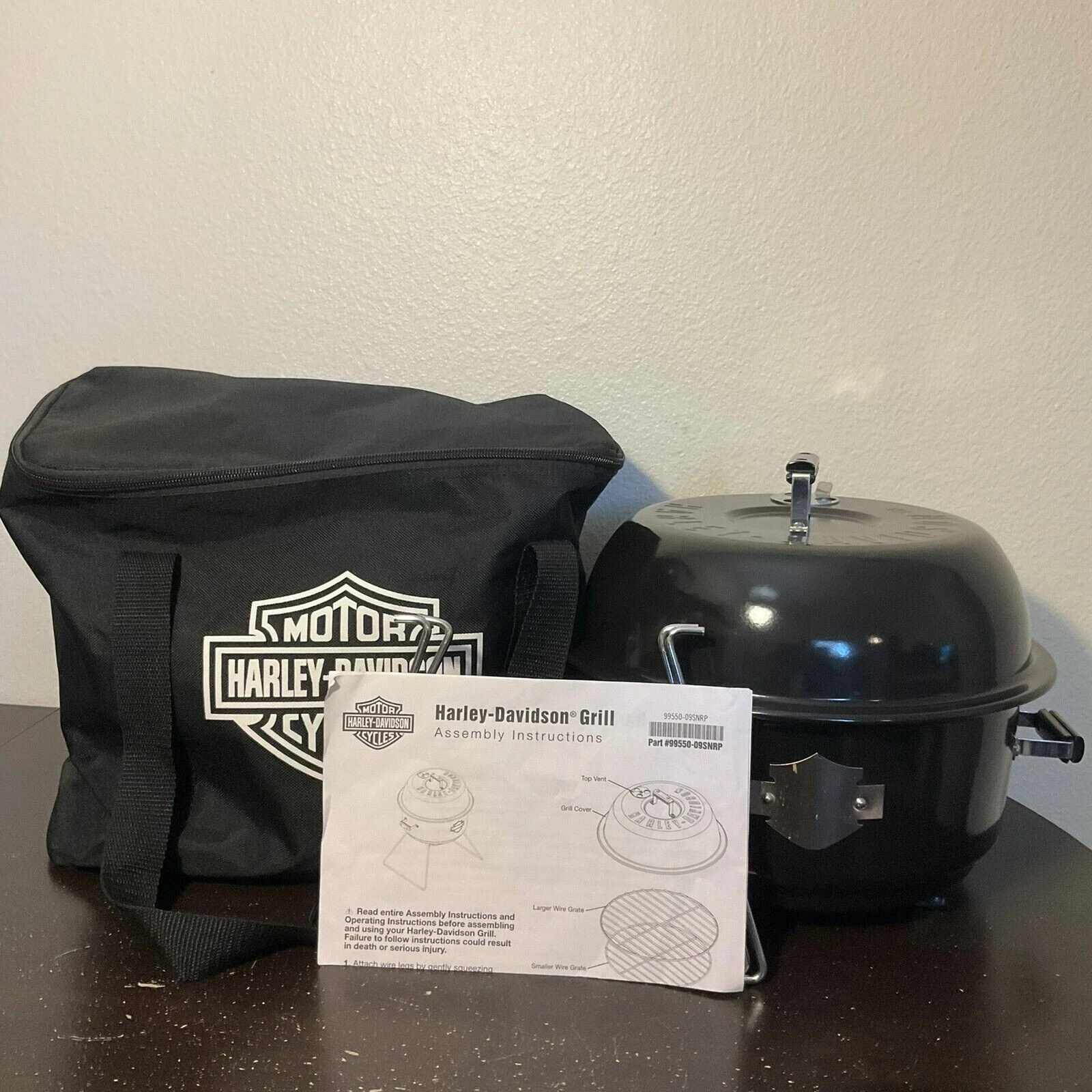 NEW Harley Davidson MINI Camping TRAVEL GRILL SET w Bag #99550-09SNRP