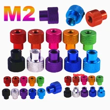 M2 Colourful Knurled Thumb Nut Aluminum Alloy Through Hole Hand Grip Knobs Nuts