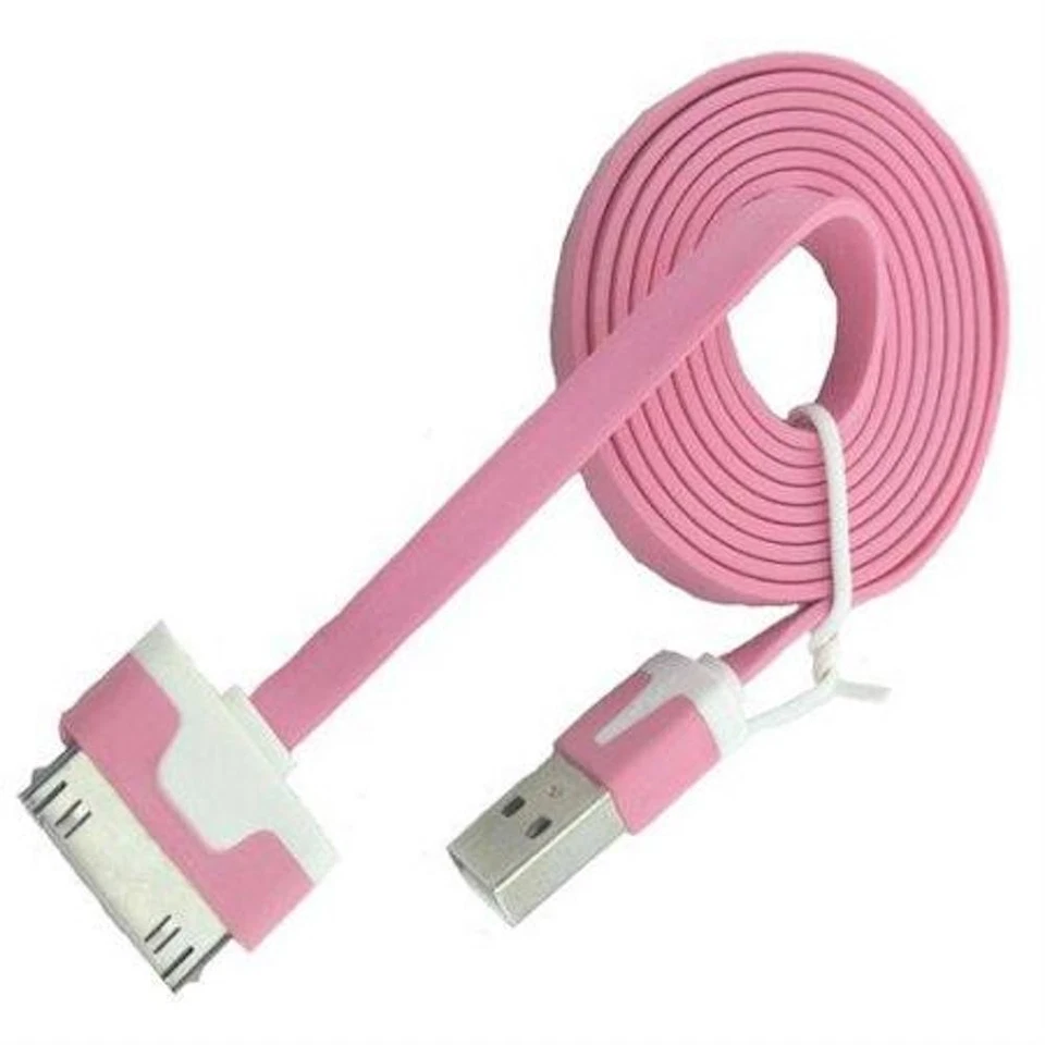 USB 3FT Flat Noodle data sync Charger power Cable cord for iPhone 4s iPod Nano 6 - Image 4 of 4
