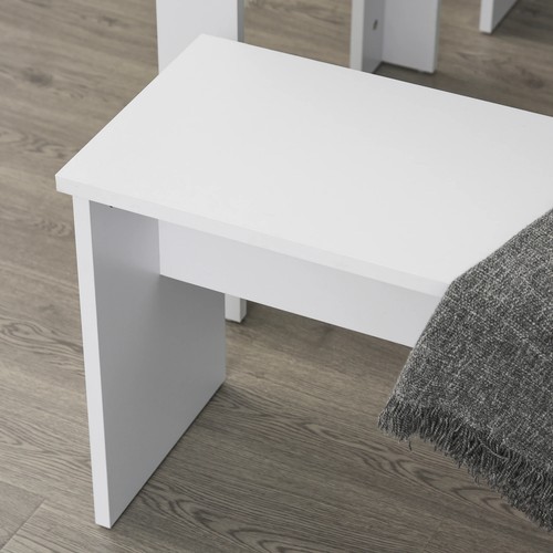 3-Piece Dining Set Kitchen Table with 2 Benches Compact Furniture White - Picture 10 of 12