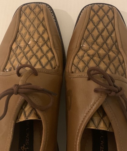 Stacy Adams Tan Multicolor Wingtip Oxford Shoes size 9.5 - Picture 10 of 11