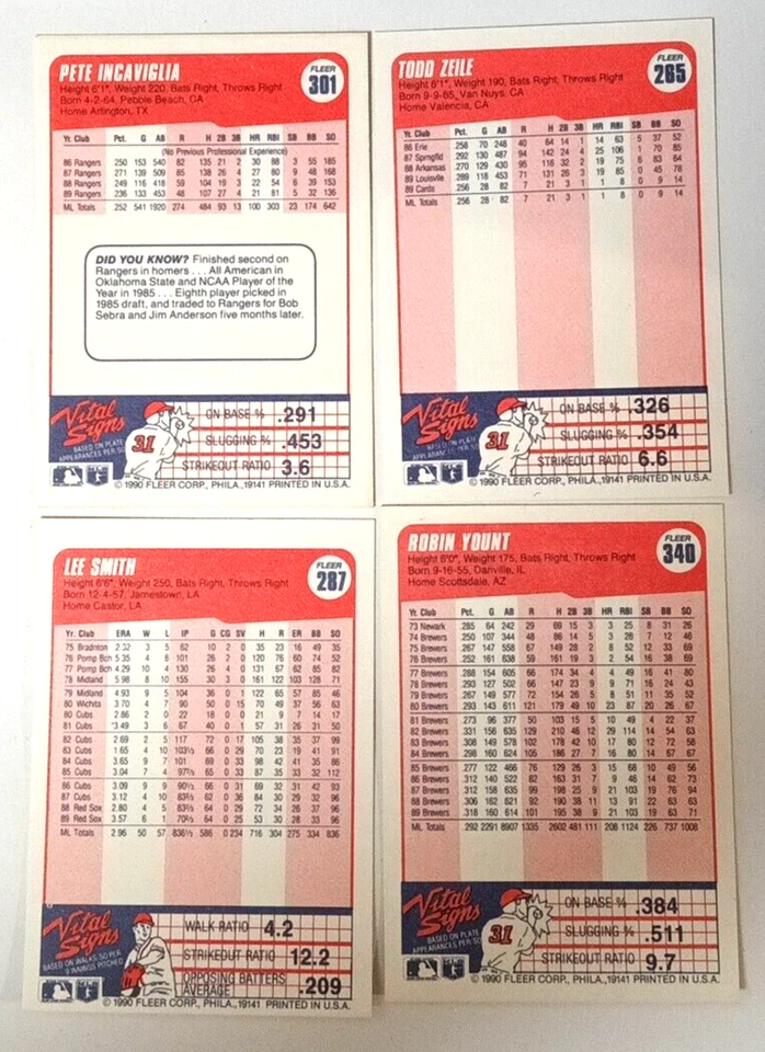 1990 Fleer Baseball, #201-400, You Pick, COMPLETE YOUR SET!! - Image 2 of 4