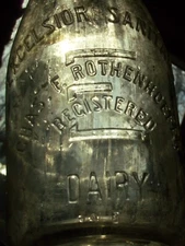 1939 Excelsior Sanitary Dairy Chas F Rothenhoefer, 1 qt. Not Sold milk bottle