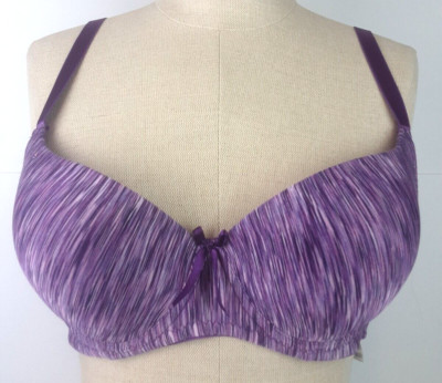 Viola's Secret Style 9284B Purple Striped Padded Push-Up Bra Size 36 B      (17)
