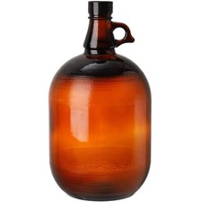 1 Gallon Glass Jugs Amber Fermenting Bottle with Seal Lid 128oz Watter Bottle...