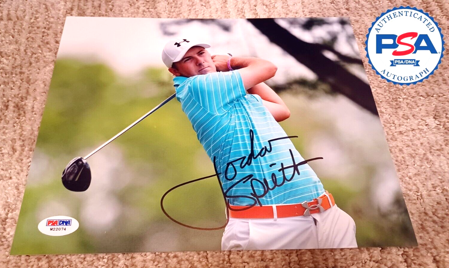 Jordan Spieth Autographed Signed 8x10 Photo PSA COA - Rare Early Full Signature 