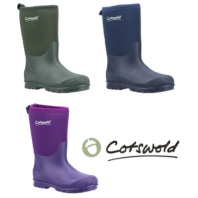 Kids Boys Girls Cotswold Hilly Neoprene Warm Welly Wellington Boots Size 10-5
