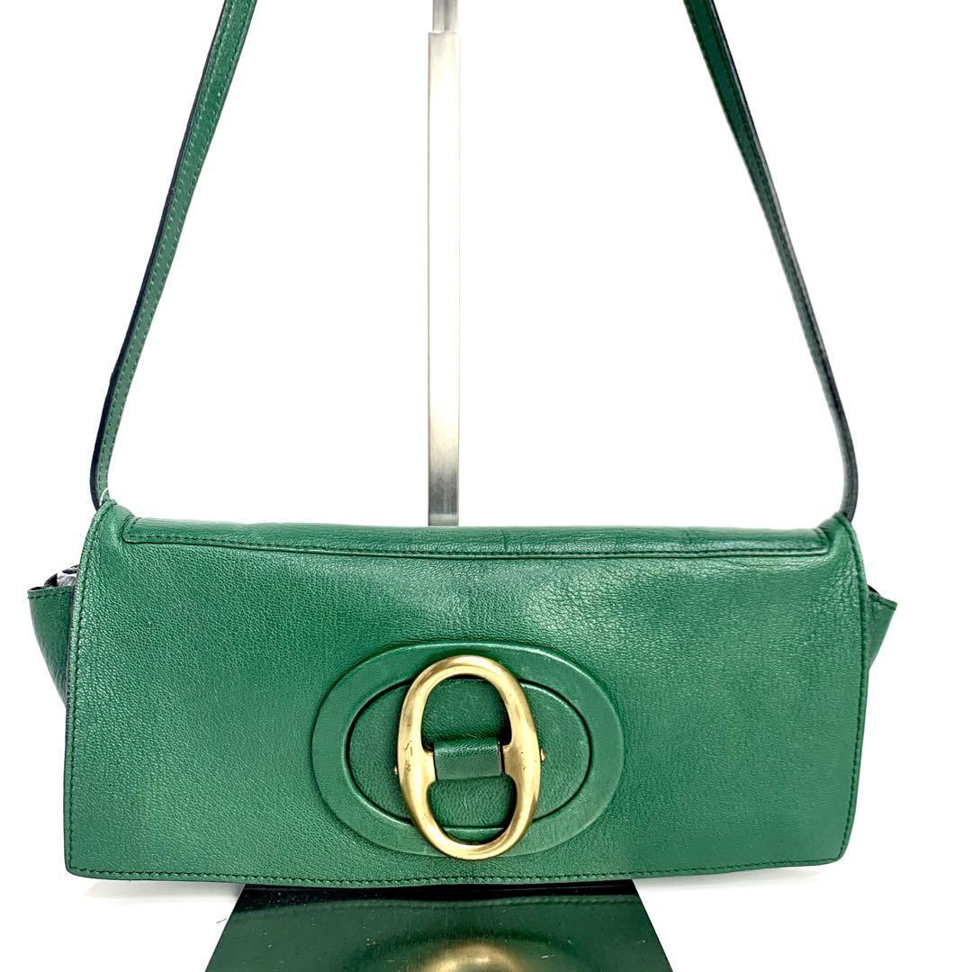 Borsa a tracolla Saint Laurent tracolla pelle verde autentica