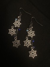 Handmade Earrings Christmas Snowflake Drop/Dangle