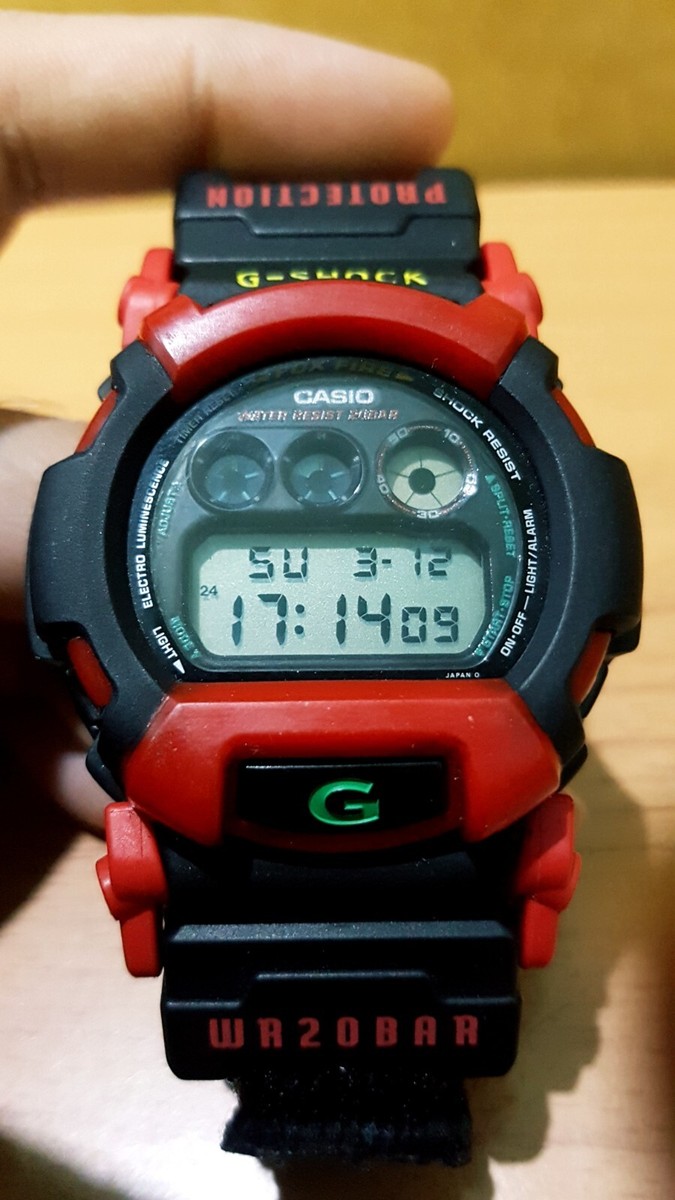 G-Shock Vintage DW-002 Power-G RED Rastafarian Reggae Japan Cloth