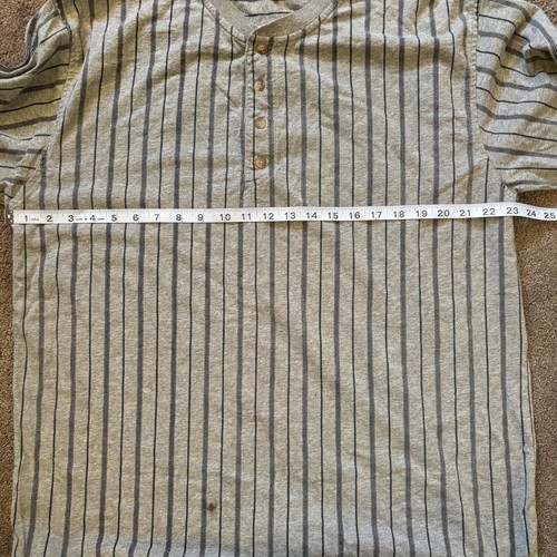 VTG Basic Equipment Henley Long Sleeve Shirt Vertical Stripes Gray Mens Size XL - Picture 6 of 7