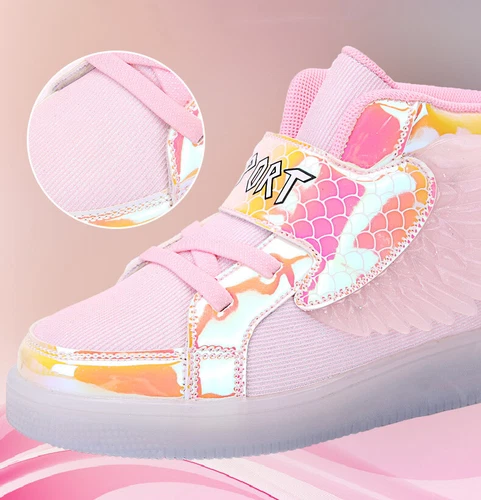 LED Leuchtende USB Sneaker Turnschuhe Kinder Mädchen Flügel Blinkschuhe Gr.27-37 - Bild 6 von 28