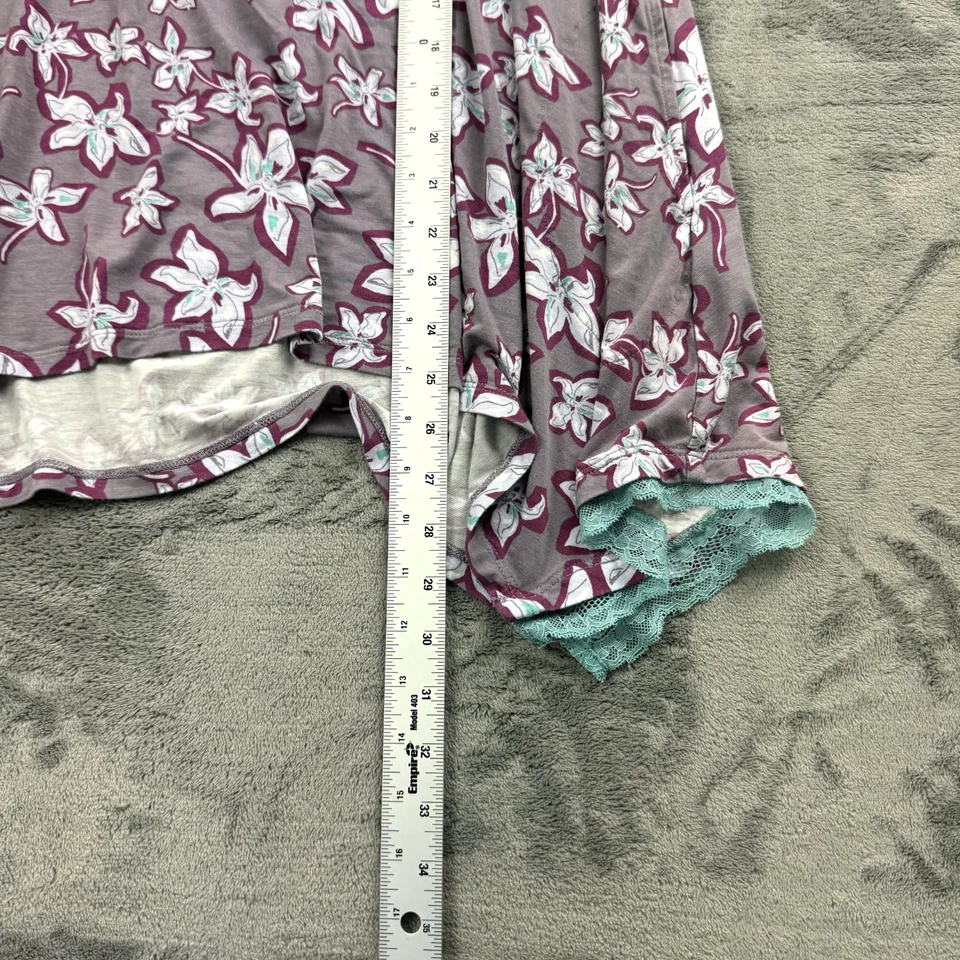 Logo Lori Goldstein Mujer Top Talla L Floral Fluido Túnica Bolsillos Lagenlook Rayón Foto 4 de 4