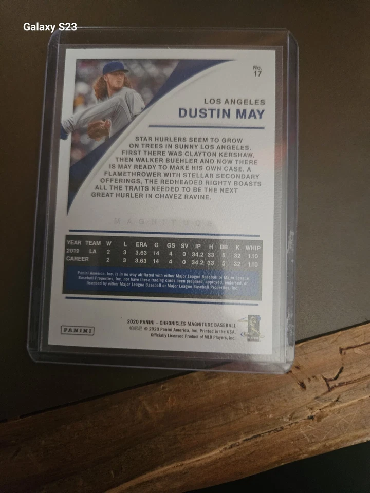 2020 Panini Chronicles - Magnitude Red #17 Dustin May /99 (RC) - Image 2 of 4