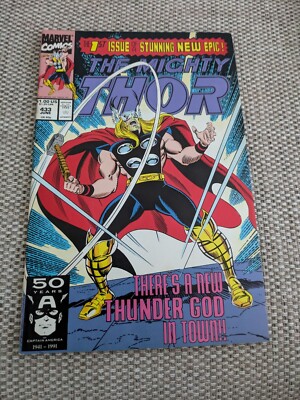 THOR # 433 (Eric Masterson becomes the New THOR, Metallic Purple Ink Logo 1991)