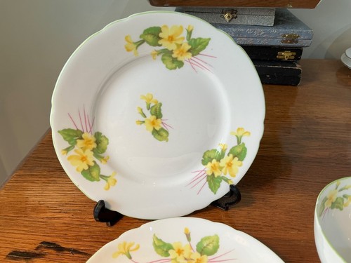 Vintage 1962-3 Shelley trio cup saucer plate 13430 Primrose pattern VGC - Picture 6 of 7