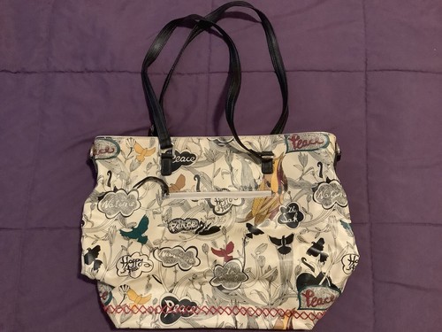 Sakroots Tote Large Purse. The Sak, Peace Nature Happy & Free Birds - Picture 2 of 11
