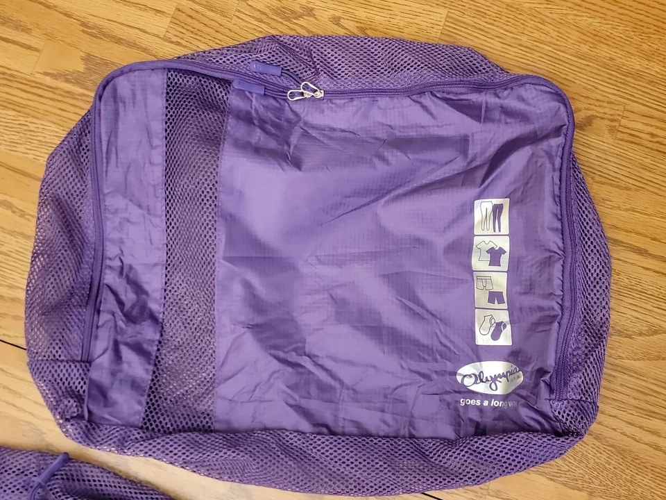 Bolsas de viaje Olympia U.S.A. Juego de 3 bolsas de embalaje bolsas de viaje moradas Foto 2 de 4