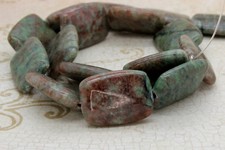 Garnet, Natural Red Green Garnet Smooth Flat Rectangle Loose Gemstone Beads