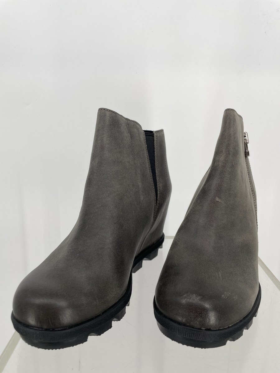 Sorel Womens Joan Of Arctic Wedge II Zip Bootie 6 Leather