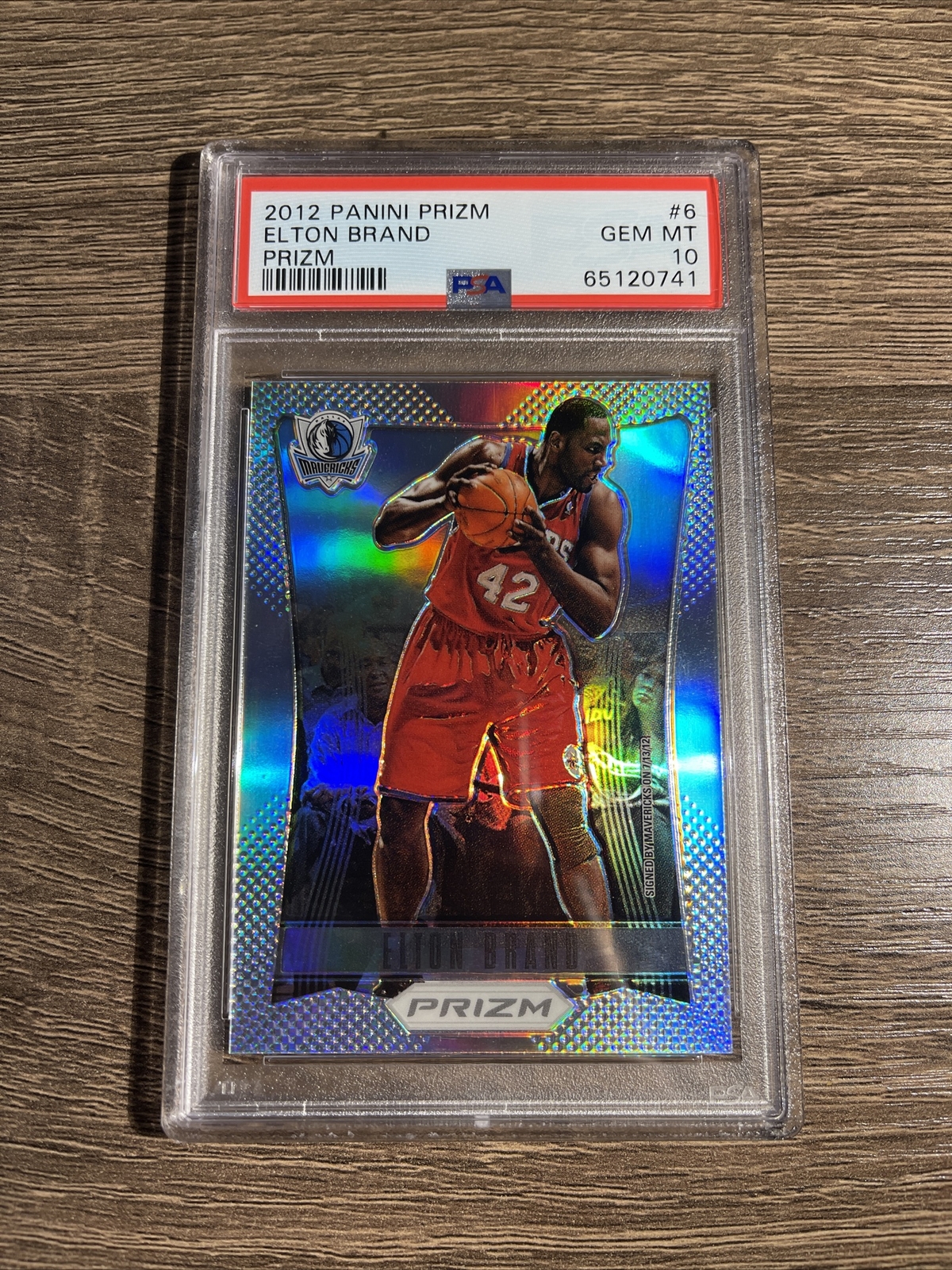2012-13 PANINI PRIZM #6 ELTON BRAND SILVER PRIZM PSA 10 POP 6 MAVERICKS