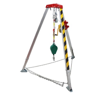 Confined Space Tripod Kit 2600lbs Winch with Anti-falling Device 98ft Wire Rope