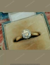 1 CT Round Lab-Created Diamond Solitaire Engagement Ring 14K Yellow Gold Plated