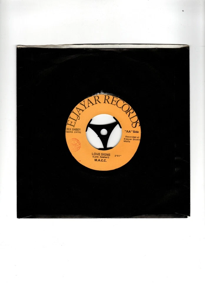 M.A.C.C. / SANDRA DARMANIN - FIRDA / LOVE SIGNS. ITALIAN ORIG 7". N/MINT - Image 2 of 2