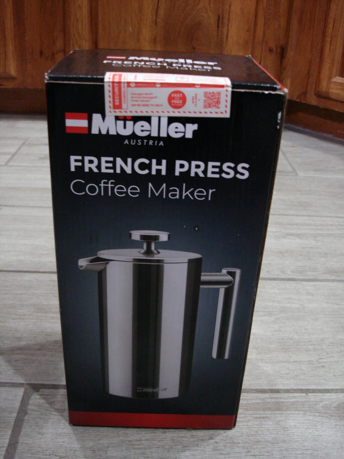 Mueller 304 Stainless Steel 34 oz. French Press Coffee Maker & Coffee Canister