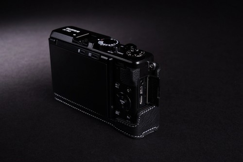 Genuine Real Leather Full Camera Case Bag Cover Pouch for FUJIFILM X70 Black - Picture 7 of 42