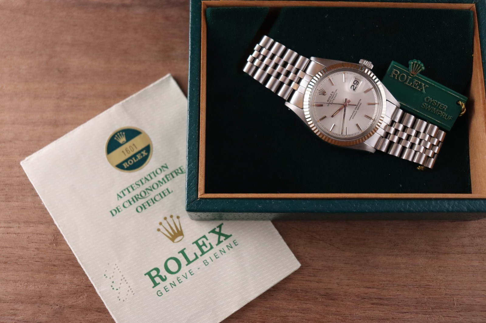 Rolex Oyster Perpetual Datejust 1601 36mm Original Box Papers 1976 NOS UNWORN! image 2