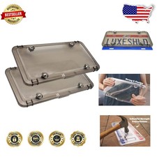 Smoked License Plate Covers 2-pack Durable Polycarbonate Usa Made Anti-... Smoked License Plate Covers 2-pack Durable Polycarbonate Usa Made Anti-...