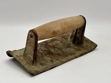 Vintage Concrete Edger #2 Cast Iron Cement Tool Wood Handle