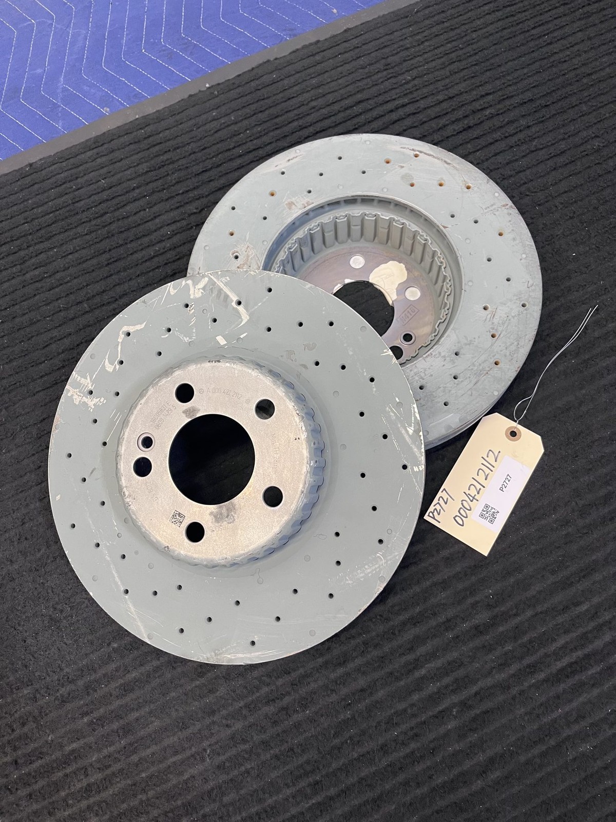 2015-2023 Mercedes C300 W205 Front Drilled Brake Rotor Pair OEM A0004212112