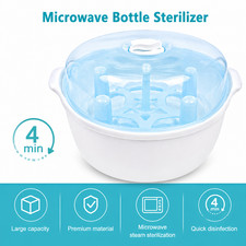 Microwave Baby Bottle Sterilizer Steam Sterilizer 6 Bottle Capacity Pacifier Cup