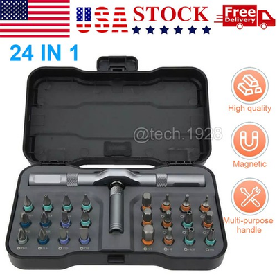 #ad 24 in 1 Magnetic Screwdriver Set DIY Ratchet Screwdriver Set Multi Bit Drive Kit $11.99