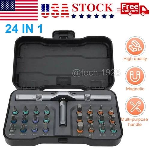 24 in 1 Magnetic Screwdriver Set DIY Ratchet Screwdriver Set Multi Bit Drive Kit